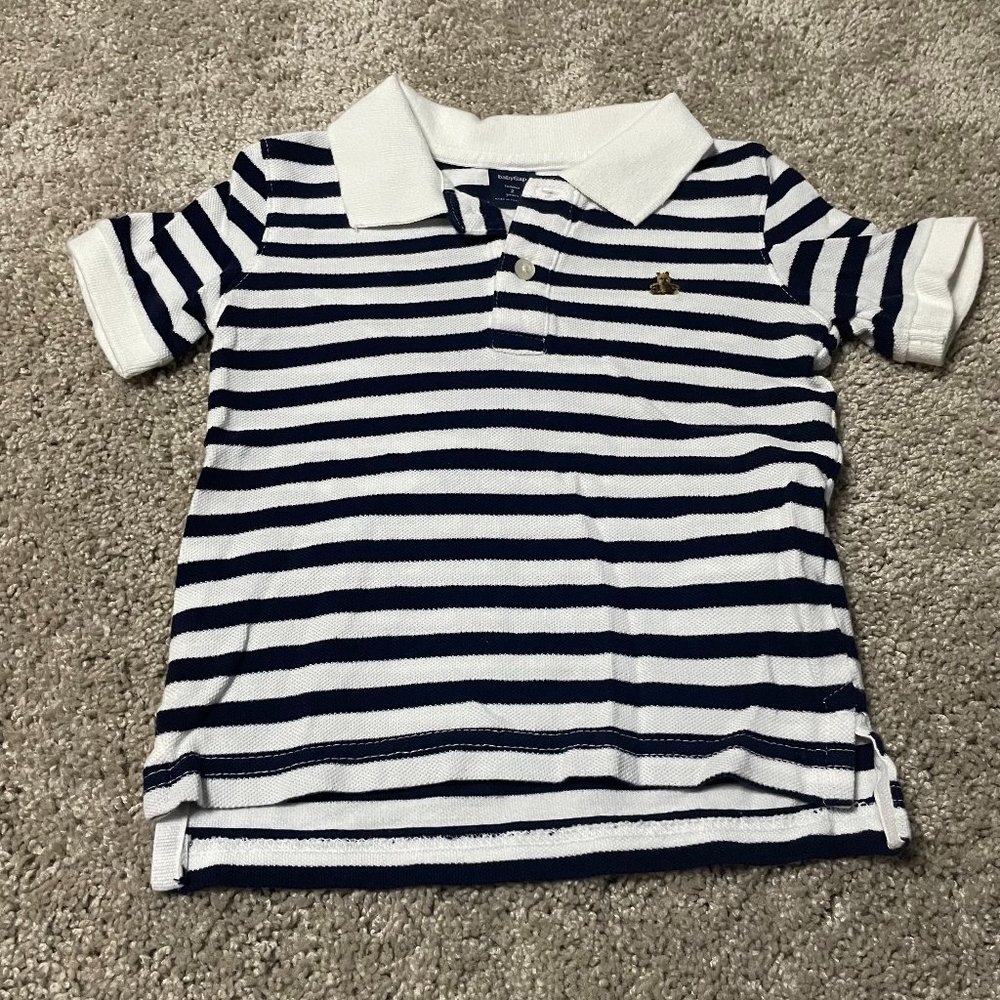 White and Blue Baby Gap Polo style shirt size 2T